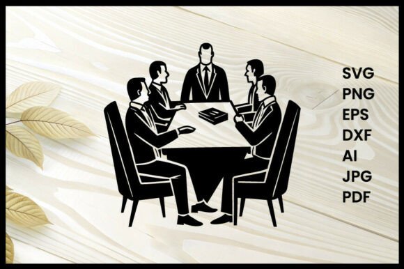 Business Meeting Vector for Crafts & Graphics