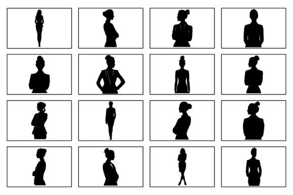 Business Woman Silhouette Vector for T-S Graphics