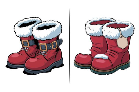 Christmas Shoe Vector Boot Illustration Graphics