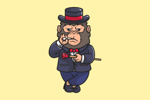 Cute Business Gorilla Graphics & Illustrations