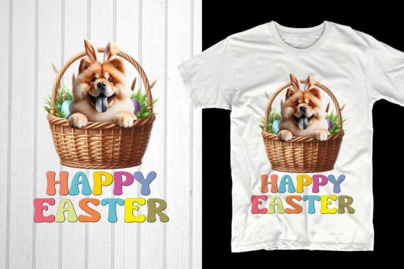 Happy Easter Chow Chow Graphics for T-Shirt Designs