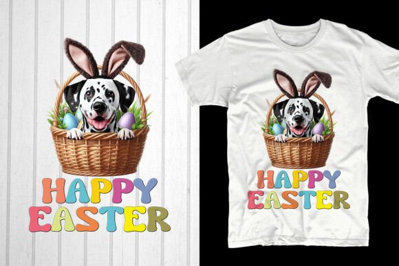 Happy Easter Dalmatian Dog Graphics for T-Shirt Designs