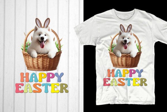 Happy Easter Day Samoyed Graphics & T-Shirt Designs
