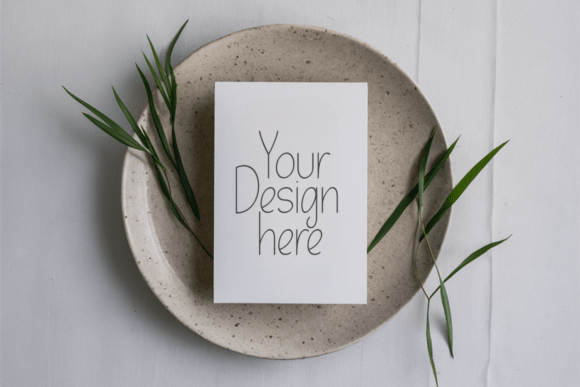 Reviewing 5x7 Greetings Cards Mockup 5 for Embroidery