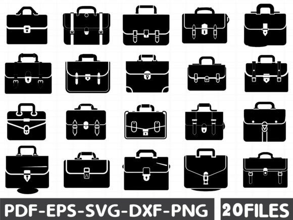 Reviewing Business Briefcase Silhouette Clipart for Embroidery