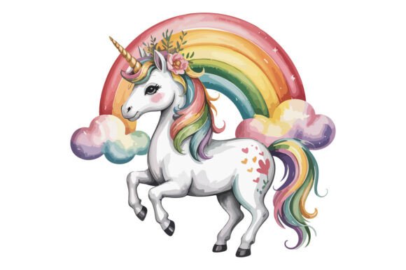 Reviewing Cute Rainbow Unicorn PNG Clipart Design