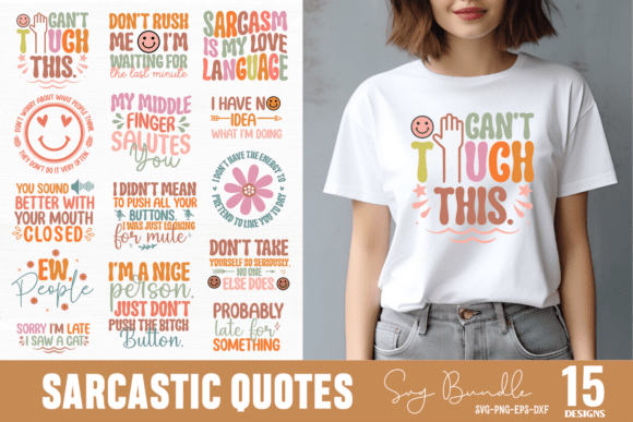 Sarcastic Quotes SVG Bundle: Graphics for Crafts