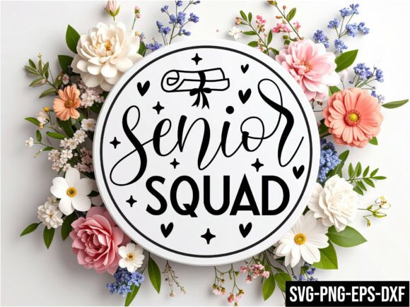 Senior Squad Round Sign Svg: Graphics for Crafts