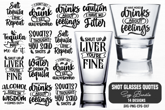 Shot Glass Svg Bundle: Crafts & Graphics