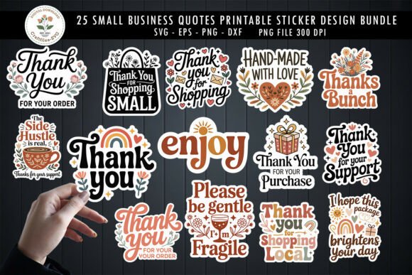 Small Business Thank You Sticker Bundle: Graphics for Crafts