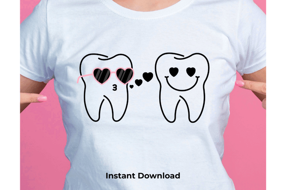 Valentine Tooth SVG Bundle: Graphics & Illustrations